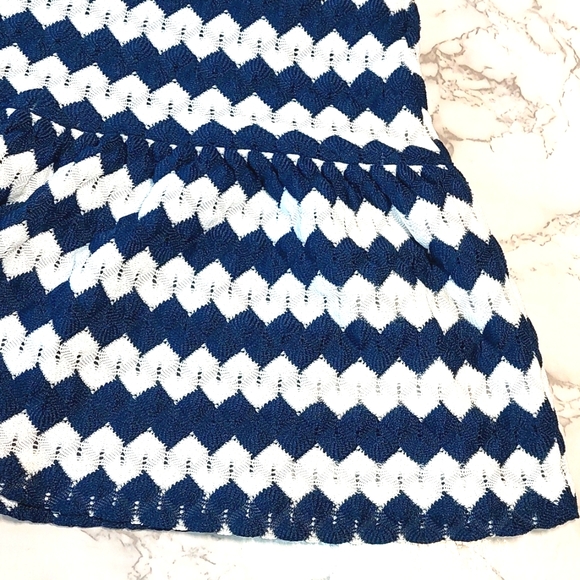 NWT Trina Turk Navy & White Zig-zag Mini dress, Size S - Picture 6 of 8